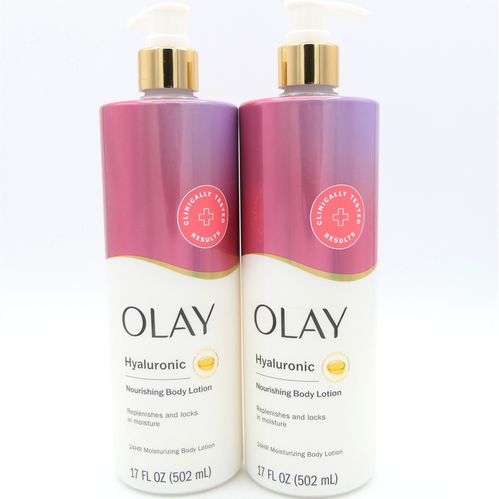 Olay Hyaluronic Nourishing Moisturizing Body Lotion 2 Pack 17 oz Ea Pump Bottle
